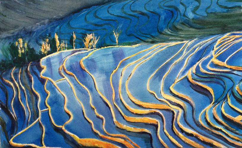 盛夏精品级原创油画专场  林福作品《梯田02》 进入该拍品专场   起