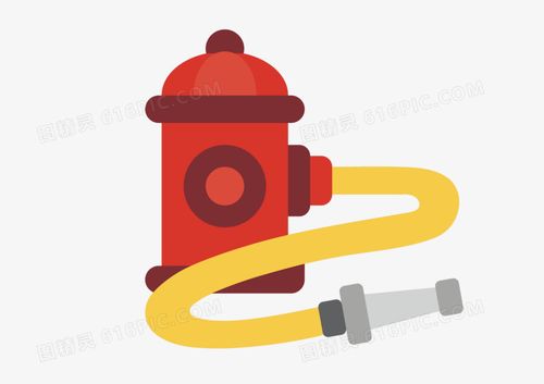消防栓灭火卡通矢量扁平素材插画