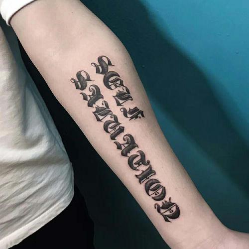 浪莎纹身贴新品手臂男防水花臂仿真刺青半臂小臂英文字母
