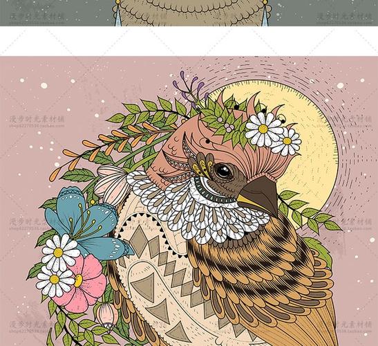 221卡通童话北欧动物手绘记事本插画装饰画设计背景eps矢量素材-淘宝