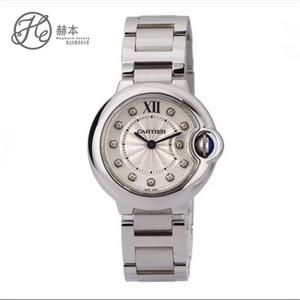 cartier/卡地亚蓝气球系列石英女表精钢钢带28mm内圈带钻we902073
