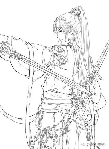 古风插画人物线稿图片素材,100张够不够!