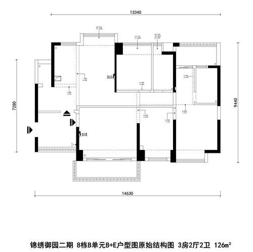 锦绣御园二期 8栋b单元b e户型