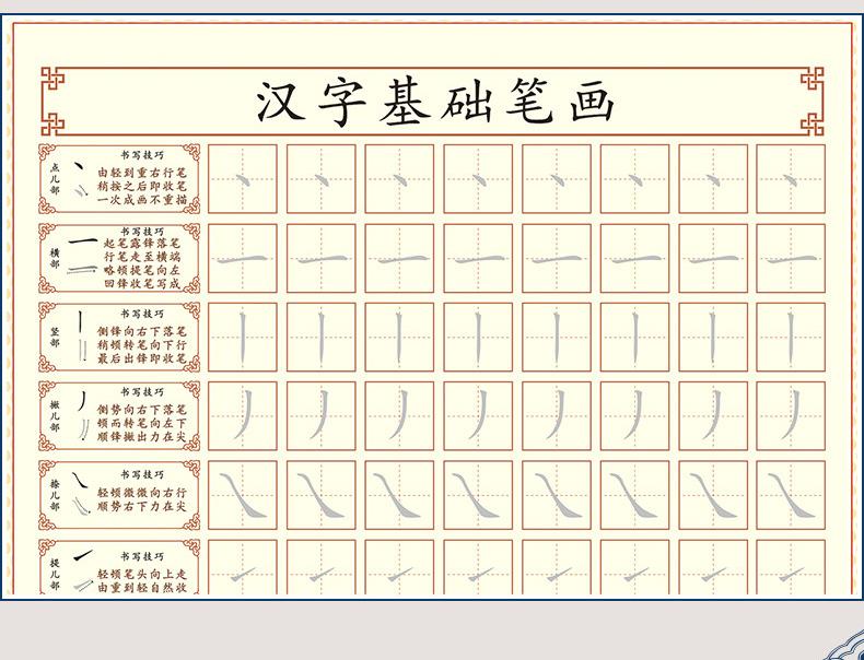 尚珑楷书基础笔画练字帖成人写字板小学生儿童凹槽练字板