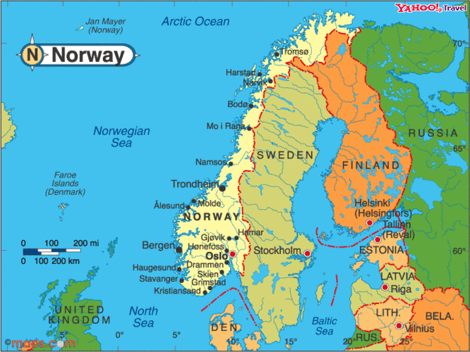 挪威的国土面积为385203平方公里,比德国还大2万多平方公里,在欧洲能