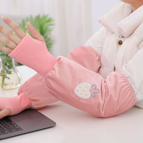 带护袖的手套袖套长款工作可爱羽绒服护袖女ins潮时尚个性秋冬季