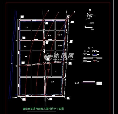 市政给排水管网课程设计给水排水雨水图纸