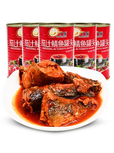 茄汁鲭鱼罐头鱼食品海产品零食即食番茄鱼水产品食品大罐425g