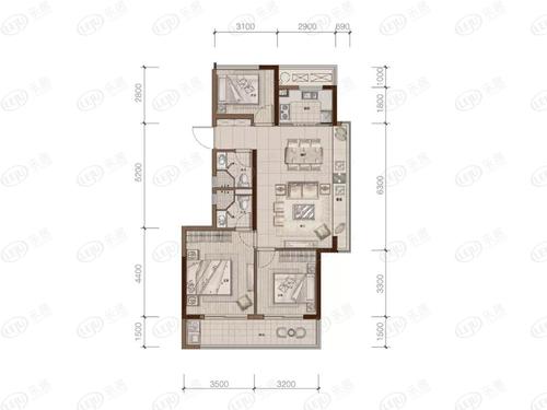 云上金铭府105方户型户型图