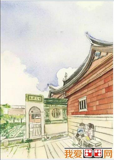 闽南老房子建筑手绘图片
