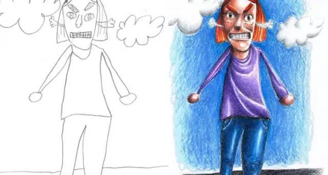 女儿画的生气时的妈妈