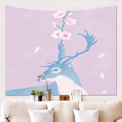 彩绘鹿速卖通新款热卖家居定制墙布挂布背景布挂画挂毯墙壁装饰毯