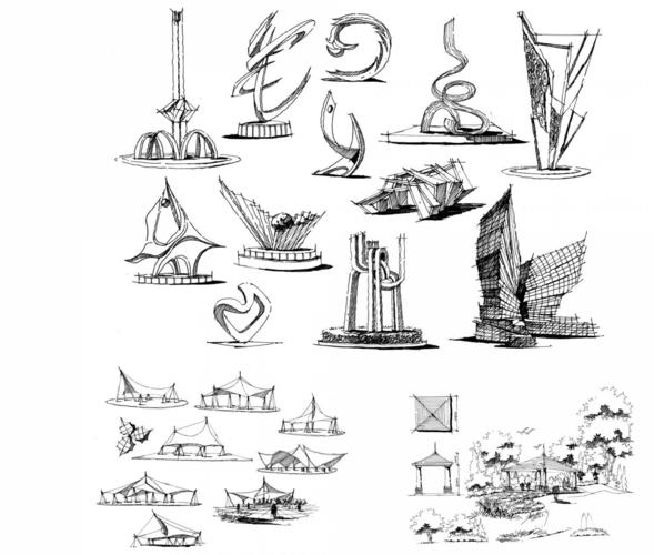 景观手绘概念讲解,入门线条体块讲解示范,详细分析马克笔的基本笔法