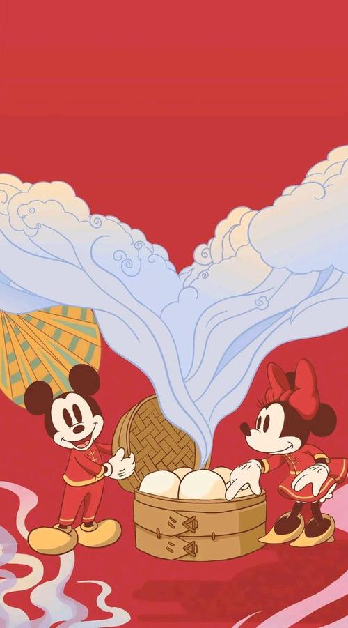 动漫壁纸/头像第19期,9张高清春节壁纸,米老鼠系列,米奇米亚陪你过