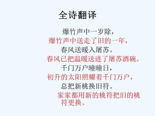 元日全诗翻译ppt