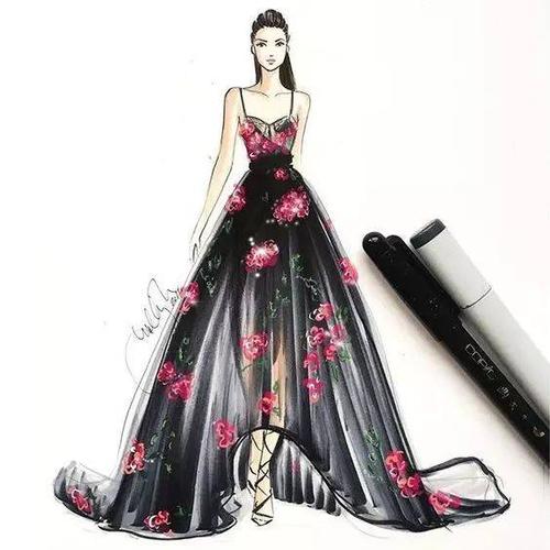 手绘丨一波绝美的服装设计稿