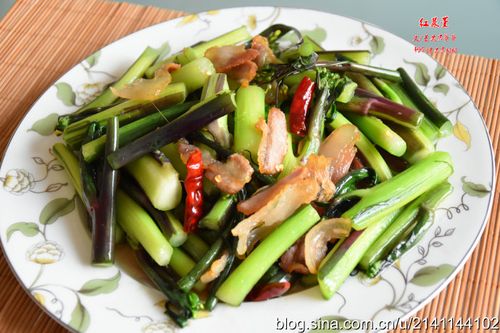 红菜苔炒腊肉,湖北人的乡愁