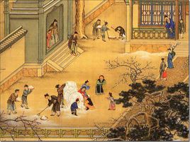 清院本十二月令图轴