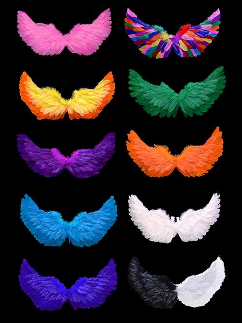 白色羽毛翅膀装饰维密天使六一演出服儿童礼物幼儿园舞台走秀道具