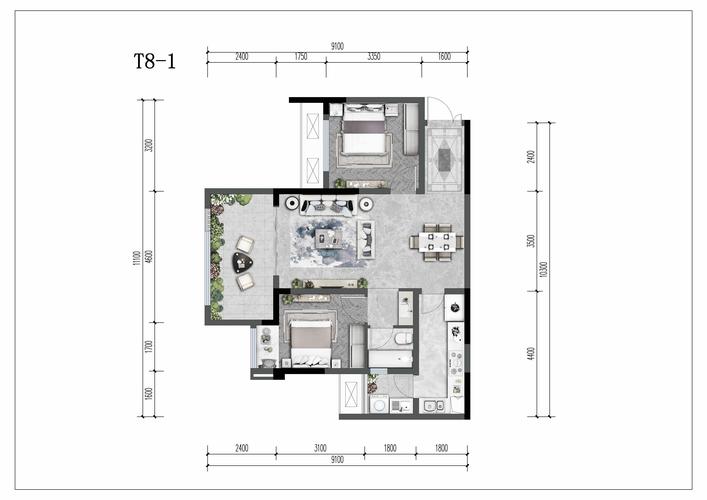 重庆蓝光悦江府3室2厅2卫户型图-重庆楼盘网