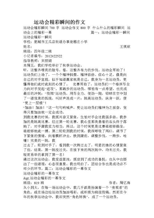 运动会精彩瞬间的作文.doc