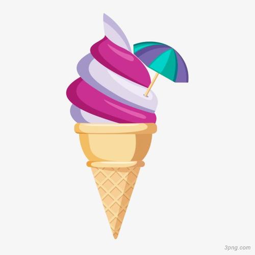 卡通冰激凌甜筒png素材透明免抠图片-卡通手绘