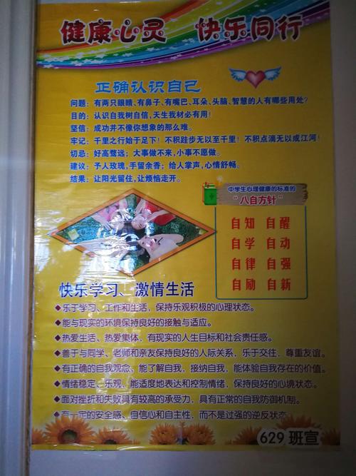 高一各班"健康心灵,快乐同行"宣传版面集粹.