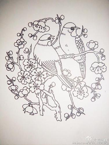 喜鹊简笔画图片彩色 小喜鹊简笔画怎么画教程 喜鹊登梅简笔画水彩上色