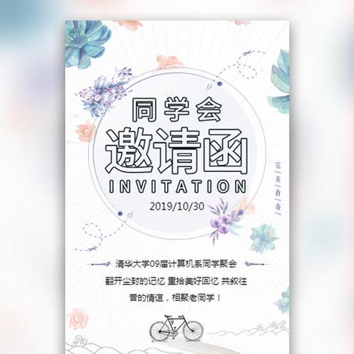 同学会邀请函同学聚会相册同学录致青春小清新