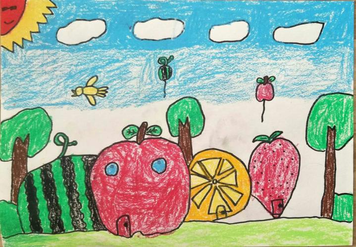 其它 水果王国 写美篇      随着少儿绘画技法的增加,就要让少儿用