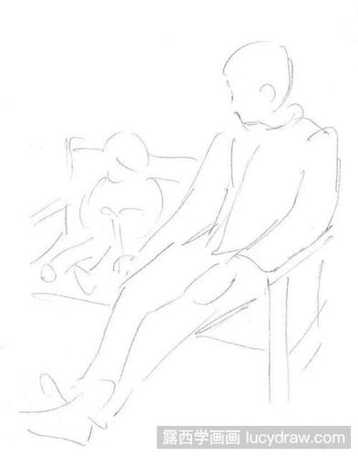 手绘父爱素描画教程