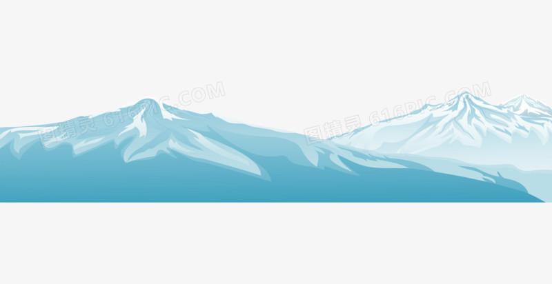 卡通雪山图层