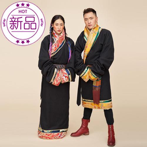 袍子外套情侣a装=不染=藏袍男女式冬装呢料保暖藏式藏装婚服藏服