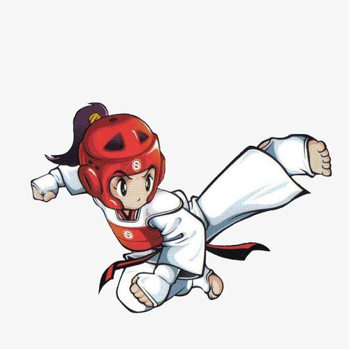 关键词 : 散打搏击,跳起侧踢,女选手,跆拳道,卡通手绘