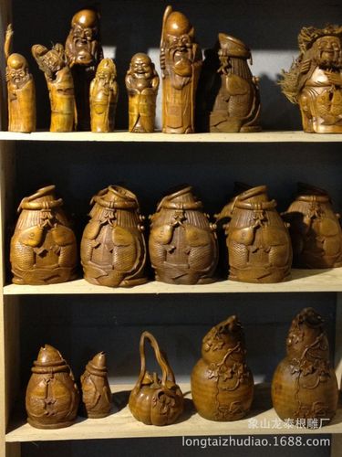 象山竹根工艺品 葫芦 福禄 平安 镇宅辟邪 风水摆件