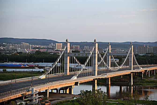 悬索桥牡丹江兴隆大桥_全景网
