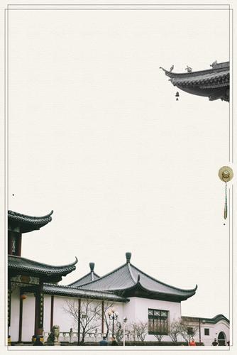 庭院 房地产 海报, 徽式建筑, 房地产, 中国风庭院房地产海报背景图片