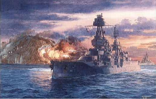 [贴图]美国海军舰艇彩色油画(战列舰篇)
