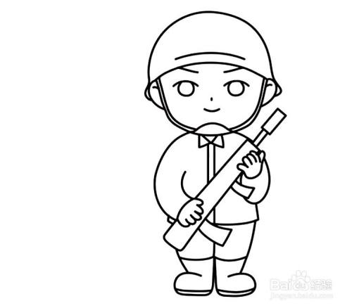 怎么画站岗军人的简笔画