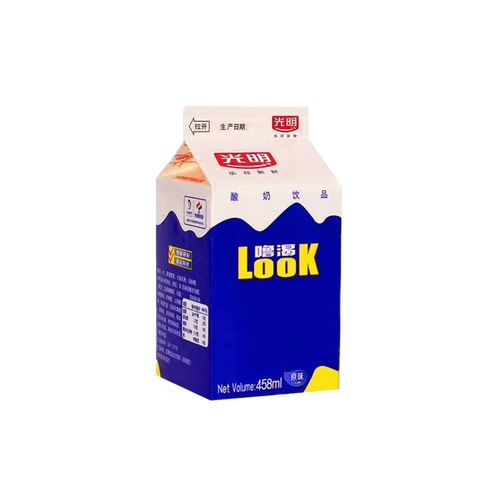 光明酸奶look噜渴458ml盒装原味牛奶牛奶酒酒店酸奶