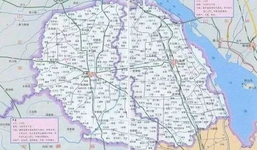 (丰县地图,左边为丰县,右边为沛县)