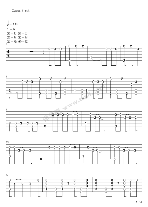 《numb 》,林肯公园(六线谱 吉他谱)--弹琴吧(原蛐蛐)