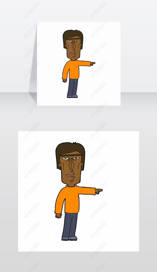 原创卡通指向人版权可商用