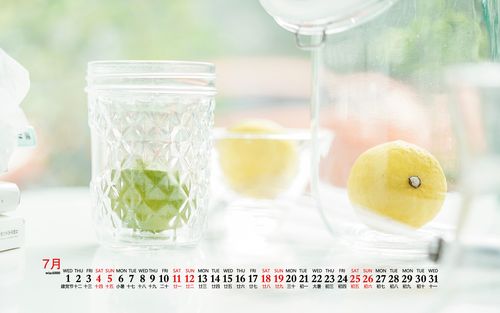 2020年7月小清新静物日历壁纸