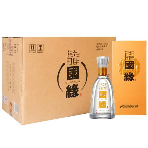 厂家自营今世缘淡雅国缘42度醇厚型白酒500ml单瓶国产白酒