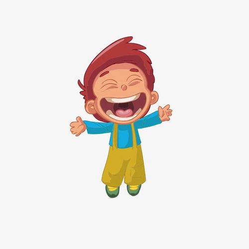 开怀大笑的卡通小男孩