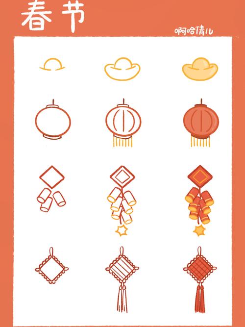 春节的简笔画教程_简笔画_简笔画教程_文化_绘画