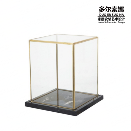 工艺品佛像透明玻璃罩装饰品摆件红木底座防尘罩展示