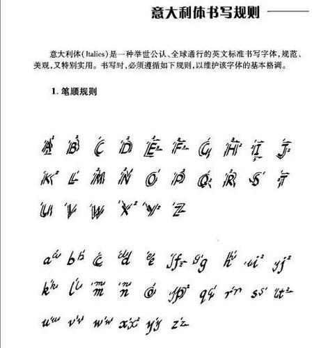 26个英文字母意大利斜体书写,考试高分必备二