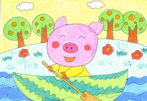 关于猪的主题儿童画图片大全 儿童画猪图片大全可爱